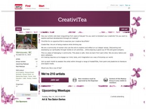CreativiTea Meetup page