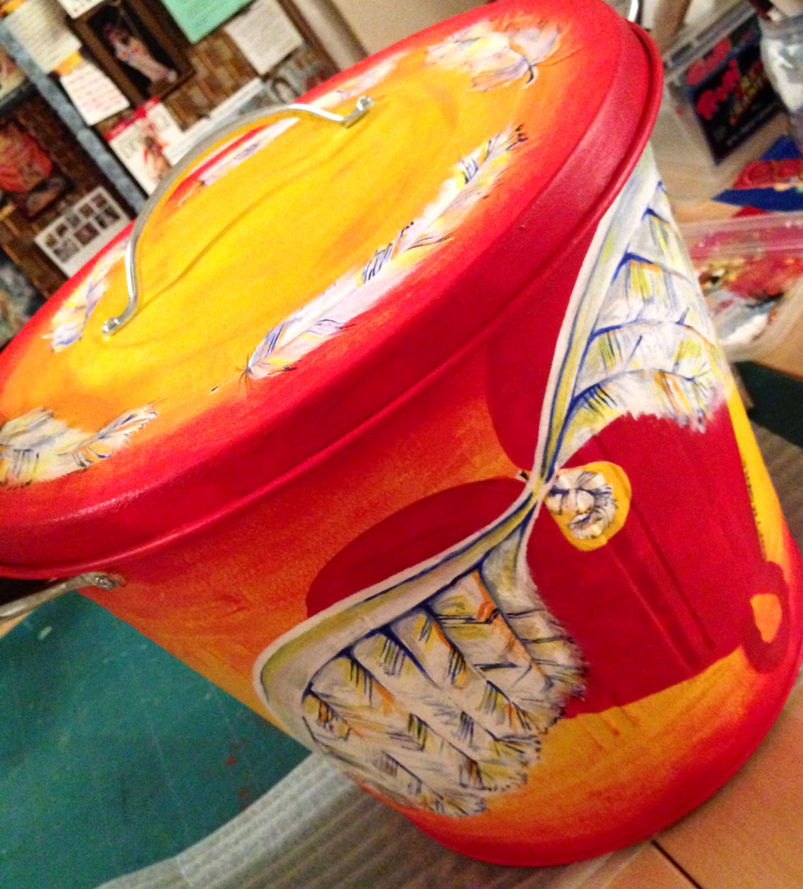 Divinity Art & Illustration - "Love Taking Flight" garbage can