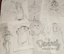 divinitychan.com Chakra Goddess line drawings