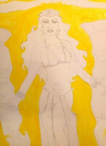 sacral chakra goddess, work in progress 